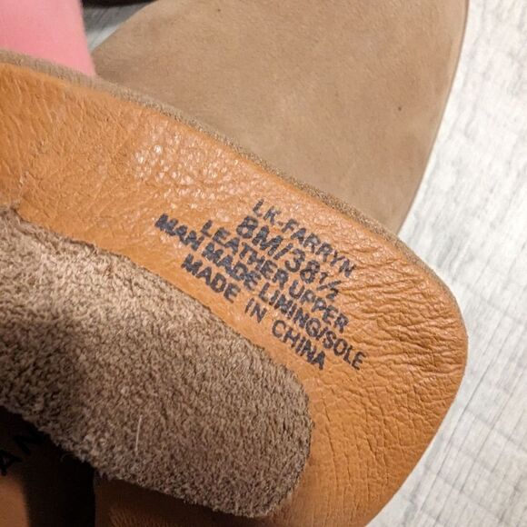 Lucky Brand Womens Farryn Low Heel Slingback Booties Size 8 M Tan leather Nubuck - Picture 11 of 12